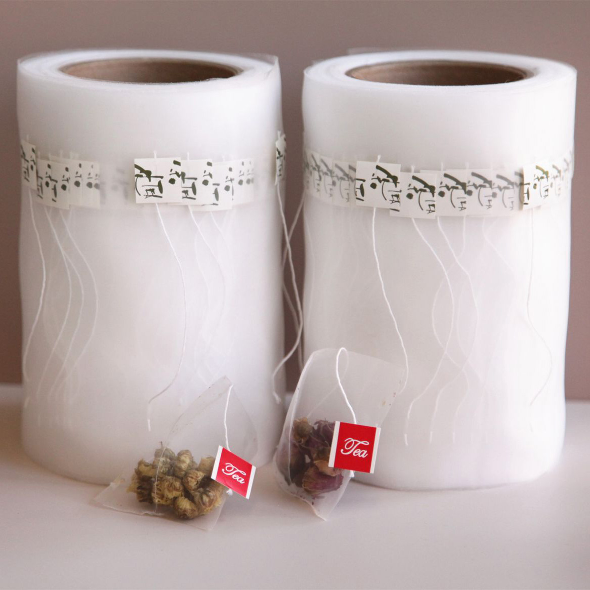 Corn Fiber Tea Bag Rolls With Tags