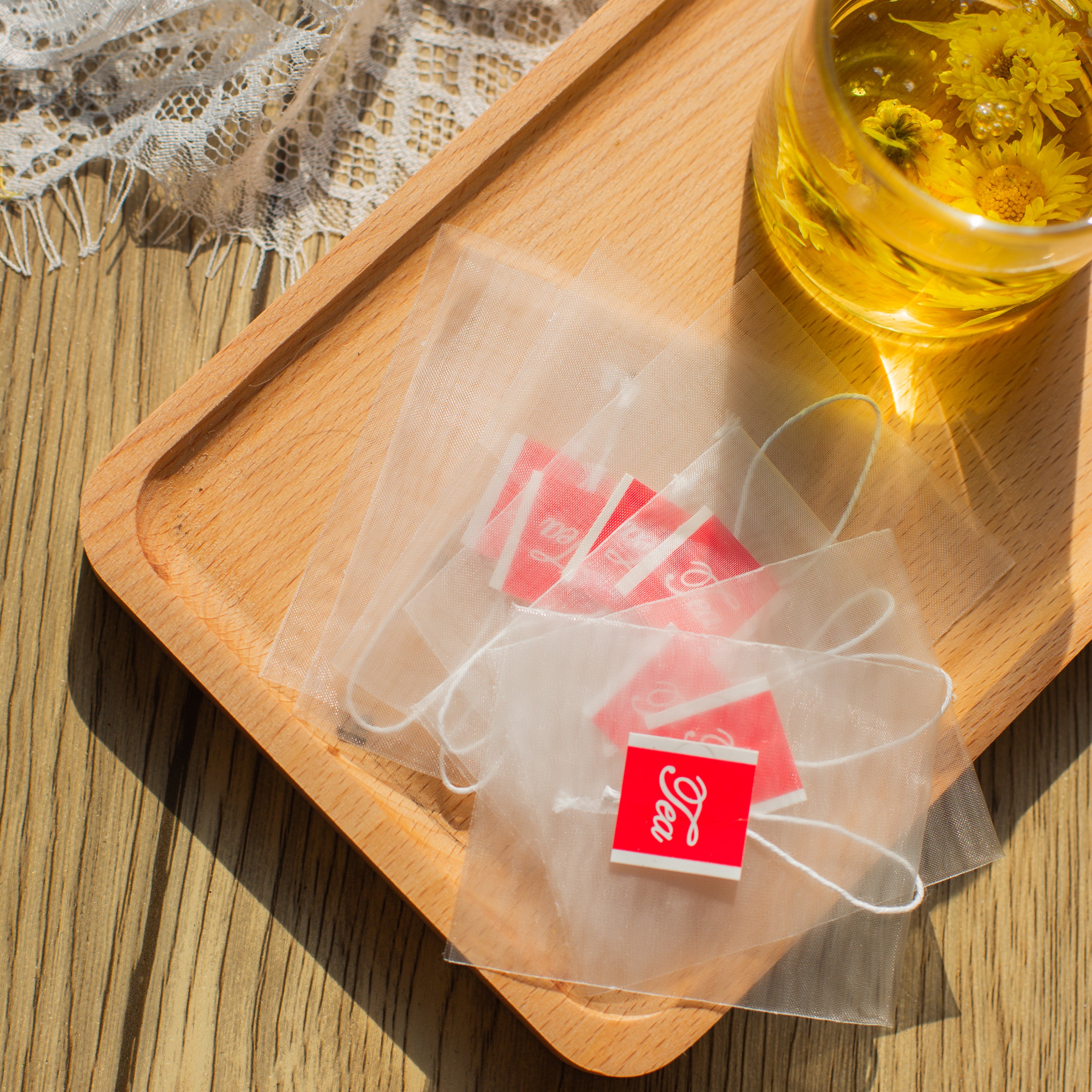 Pla mesh disposable tea bags eco friendly material product